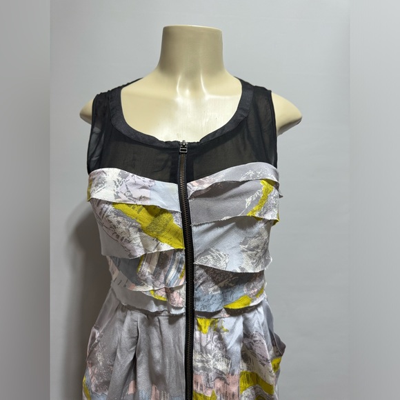Anthropologie Twinkle By Wenlan Mini Y2K Retro Sleeveless Silk Pocket Dress Sz2 - Picture 2 of 15